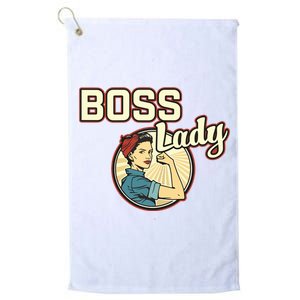 Woman Boss Lady Bosses Day Funny Appreciation Gift Mom Wife Platinum Collection Golf Towel