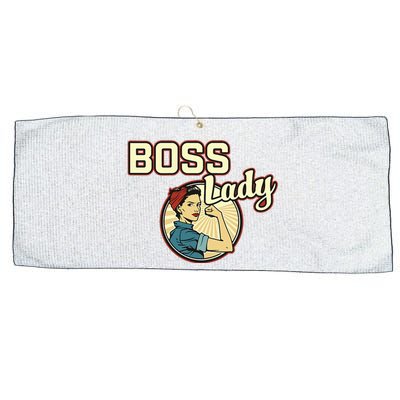 Woman Boss Lady Bosses Day Funny Appreciation Gift Mom Wife Large Microfiber Waffle Golf Towel