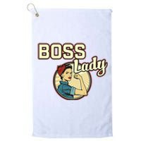 Woman Boss Lady Bosses Day Funny Appreciation Gift Mom Wife Platinum Collection Golf Towel