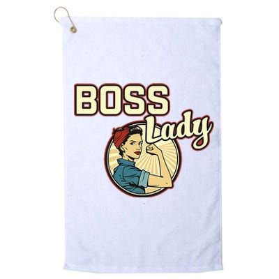 Woman Boss Lady Bosses Day Funny Appreciation Gift Mom Wife Platinum Collection Golf Towel