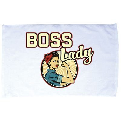 Woman Boss Lady Bosses Day Funny Appreciation Gift Mom Wife Microfiber Hand Towel