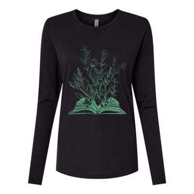 Wildflower Book Lover Gift Womens Cotton Relaxed Long Sleeve T-Shirt