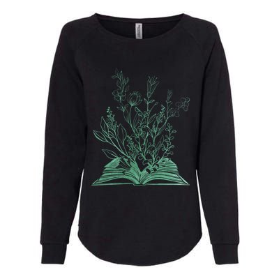 Wildflower Book Lover Gift Womens California Wash Sweatshirt