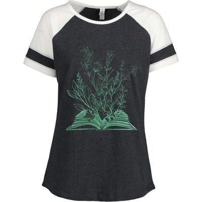 Wildflower Book Lover Gift Enza Ladies Jersey Colorblock Tee