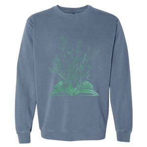 Wildflower Book Lover Gift Garment-Dyed Sweatshirt