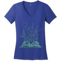 Wildflower Book Lover Gift Women's V-Neck T-Shirt