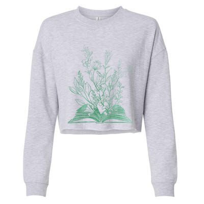 Wildflower Book Lover Gift Cropped Pullover Crew