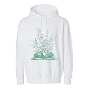 Wildflower Book Lover Gift Garment-Dyed Fleece Hoodie