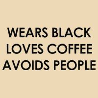 Wears Black Loves Coffee Avoids People Zip Tote Bag