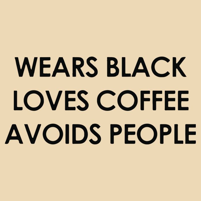 Wears Black Loves Coffee Avoids People Zip Tote Bag
