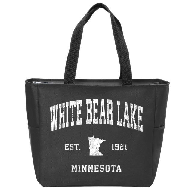 White Bear Lake Minnesota Mn Vintage Athletic Sports Zip Tote Bag