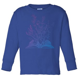 Wildflower Book Lover Reading Gardening Cute Gift Toddler Long Sleeve Shirt