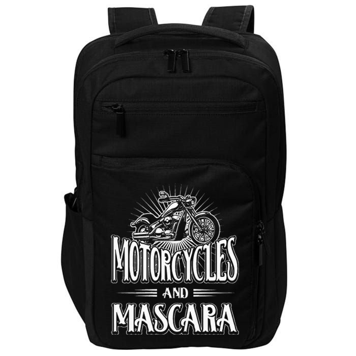 Womens Biker Lifestyle Quotes Motorcycles And Mascara Impact Tech Backpack