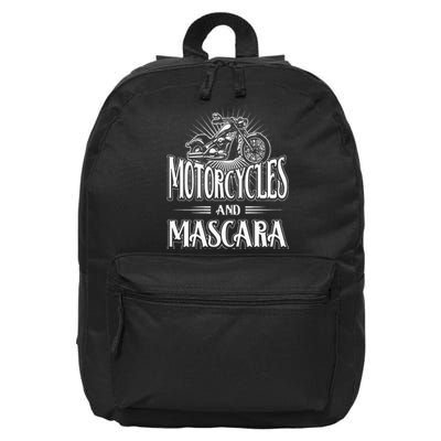 Womens Biker Lifestyle Quotes Motorcycles And Mascara 16 in Basic Backpack