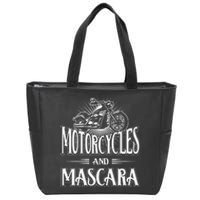 Womens Biker Lifestyle Quotes Motorcycles And Mascara Zip Tote Bag