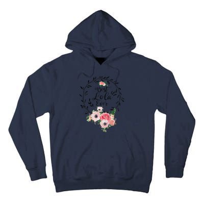 Womens Best Lola Ever Floral Decoration Grandma Tall Hoodie