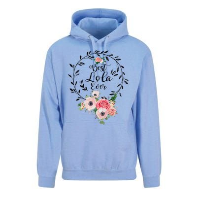 Womens Best Lola Ever Floral Decoration Grandma Unisex Surf Hoodie