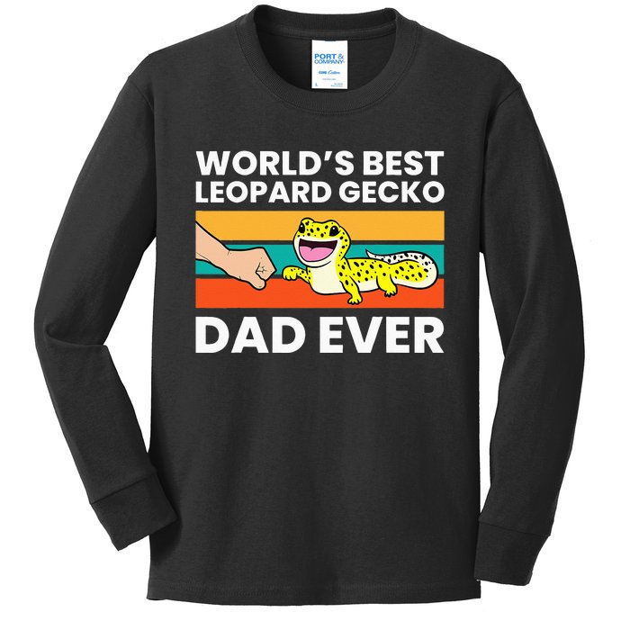 Worlds Best Leopard Gecko Dad Ever Kids Long Sleeve Shirt