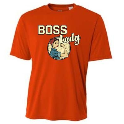 Wo Boss Lady Bosses Day Funny Appreciation Gift Mom Wife Gift Cooling Performance Crew T-Shirt