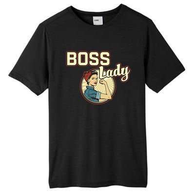 Wo Boss Lady Bosses Day Funny Appreciation Gift Mom Wife Gift Tall Fusion ChromaSoft Performance T-Shirt