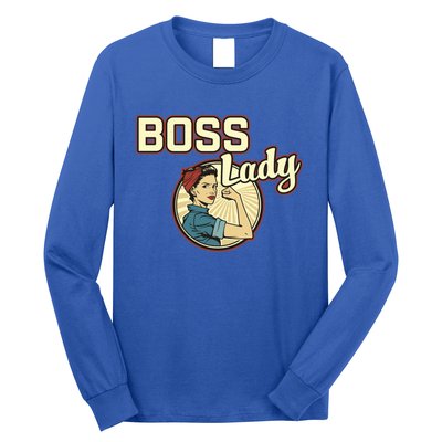 Wo Boss Lady Bosses Day Funny Appreciation Gift Mom Wife Gift Long Sleeve Shirt