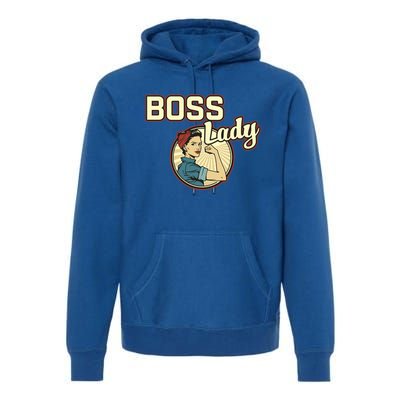 Wo Boss Lady Bosses Day Funny Appreciation Gift Mom Wife Gift Premium Hoodie