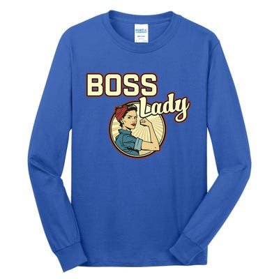 Wo Boss Lady Bosses Day Funny Appreciation Gift Mom Wife Gift Tall Long Sleeve T-Shirt