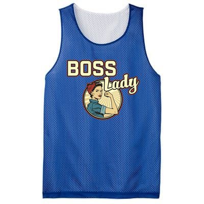 Wo Boss Lady Bosses Day Funny Appreciation Gift Mom Wife Gift Mesh Reversible Basketball Jersey Tank