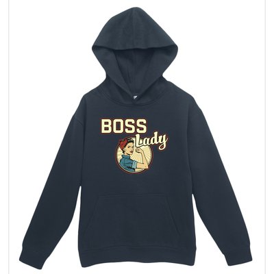 Wo Boss Lady Bosses Day Funny Appreciation Gift Mom Wife Gift Urban Pullover Hoodie