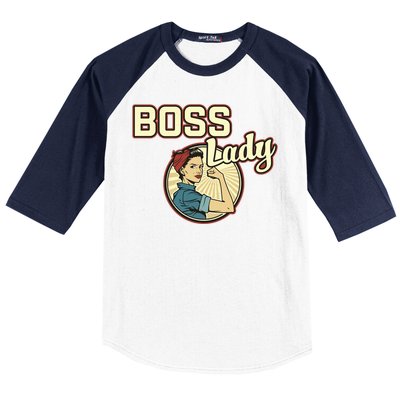 Wo Boss Lady Bosses Day Funny Appreciation Gift Mom Wife Gift Baseball Sleeve Shirt