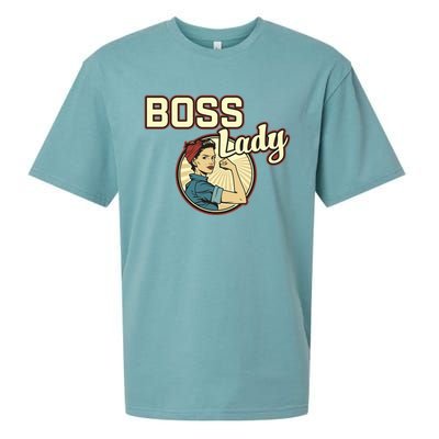 Wo Boss Lady Bosses Day Funny Appreciation Gift Mom Wife Gift Sueded Cloud Jersey T-Shirt