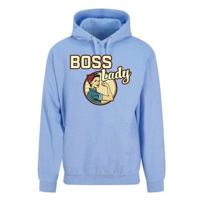 Wo Boss Lady Bosses Day Funny Appreciation Gift Mom Wife Gift Unisex Surf Hoodie