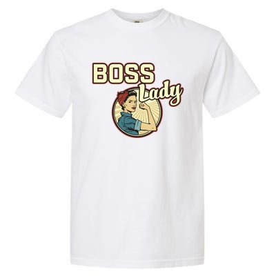 Wo Boss Lady Bosses Day Funny Appreciation Gift Mom Wife Gift Garment-Dyed Heavyweight T-Shirt