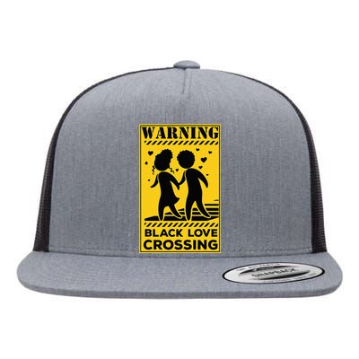 Warning Black Love Crossing African American Matching Couple Flat Bill Trucker Hat