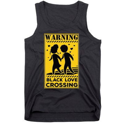 Warning Black Love Crossing African American Matching Couple Tank Top