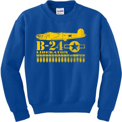 Ww2 B24 Liberator Great Gift (Distressed) Kids Sweatshirt