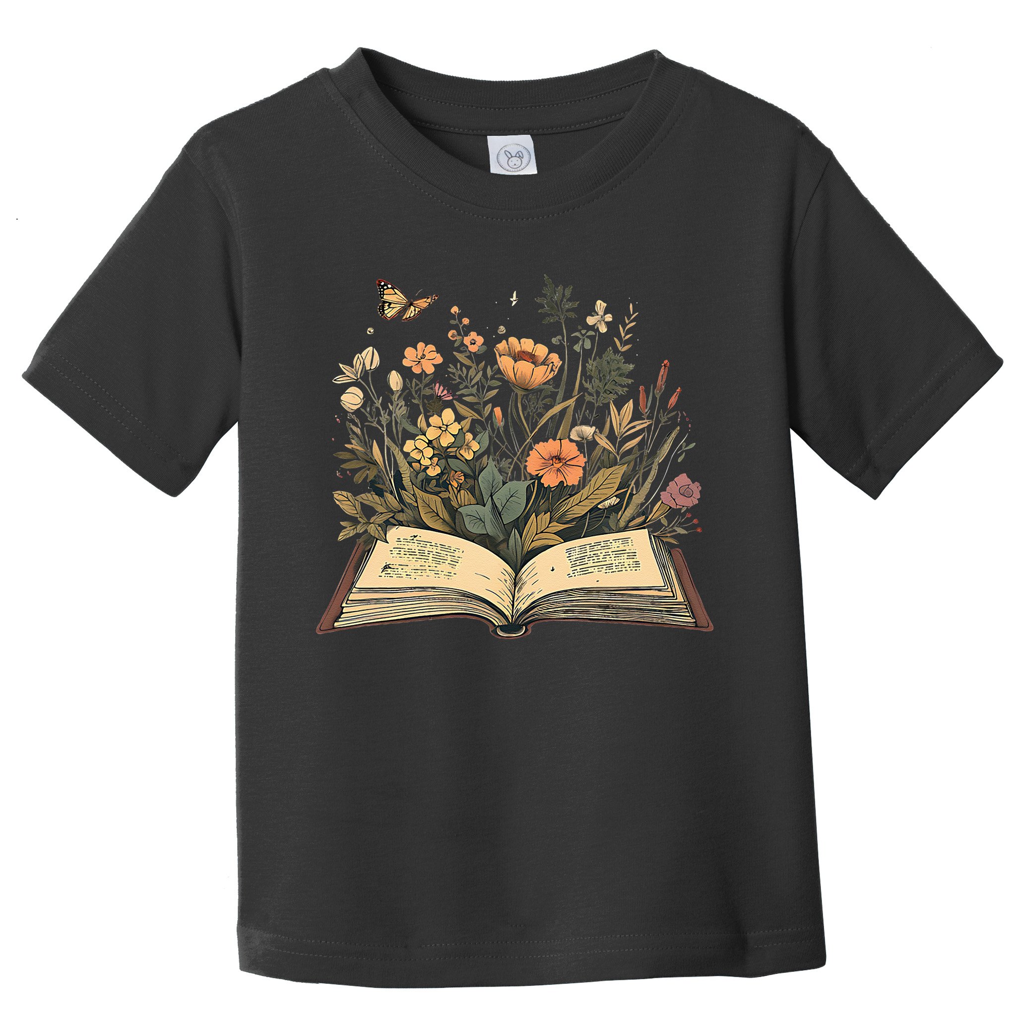 Women Book Lover Wildflowers Cottagecore Flowers Book Toddler T-Shirt