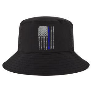 Welder Blue Line American Flag USA Patriotic Welder Cool Comfort Performance Bucket Hat