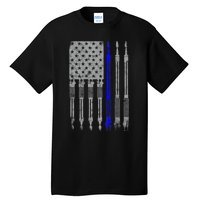 Welder Blue Line American Flag USA Patriotic Welder Tall T-Shirt