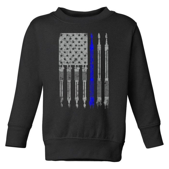 Welder Blue Line American Flag USA Patriotic Welder Toddler Sweatshirt