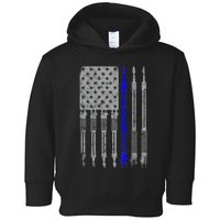 Welder Blue Line American Flag USA Patriotic Welder Toddler Hoodie