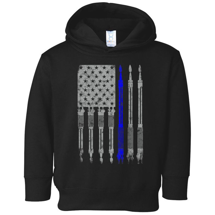 Welder Blue Line American Flag USA Patriotic Welder Toddler Hoodie