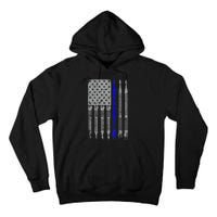 Welder Blue Line American Flag USA Patriotic Welder Tall Hoodie