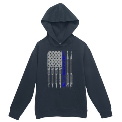 Welder Blue Line American Flag USA Patriotic Welder Urban Pullover Hoodie