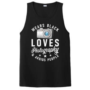 Wears Black Loves Photography And Avoids People Photographer Funny Gift PosiCharge Competitor Tank