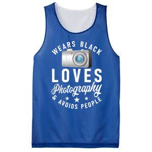 Wears Black Loves Photography And Avoids People Photographer Funny Gift Mesh Reversible Basketball Jersey Tank