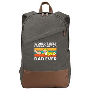 Worlds Best Leopard Gecko Dad Ever Cotton Canvas Backpack