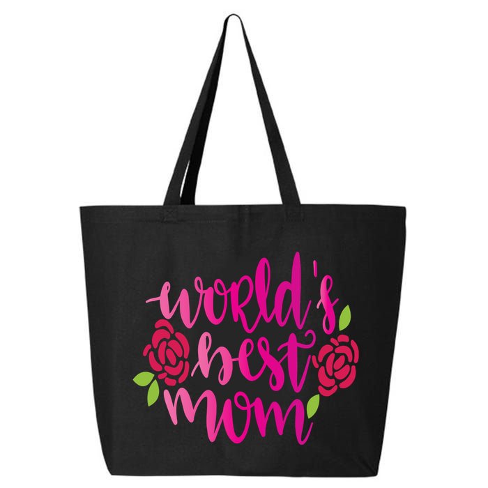 Worlds Best Mom Flower 25L Jumbo Tote