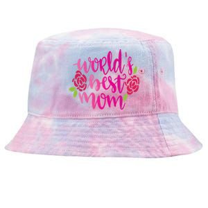 Worlds Best Mom Flower Tie-Dyed Bucket Hat