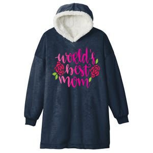 Worlds Best Mom Flower Hooded Wearable Blanket